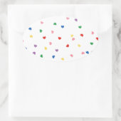 小さなハートで 楕円形シール (バッグ)