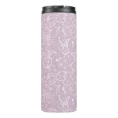 小さなハートとバニー – 透明パターン。 タンブラー (裏面)