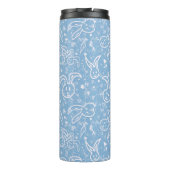 小さなハートとバニー – 透明パターン。 タンブラー (裏面)