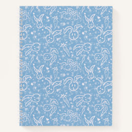 小さなハートとバニー – 透明パターン。 ノートブック