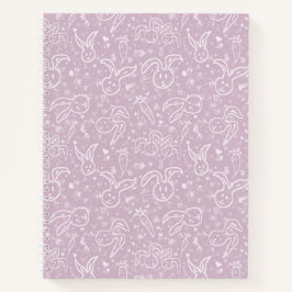 小さなハートとバニー – 透明パターン。 ノートブック