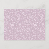 小さなハートとバニー – 透明パターン。 ポストカード (正面)