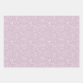 小さなハートとバニー – 透明パターン。 ラッピングペーパーシート (正面2)