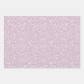 小さなハートとバニー – 透明パターン。 ラッピングペーパーシート (正面)