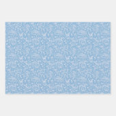 小さなハートとバニー – 透明パターン。 ラッピングペーパーシート (正面3)