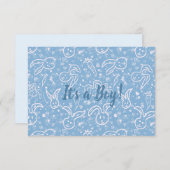 小さなハートとバニー – 透明パターン。 案内状 (正面/裏面)