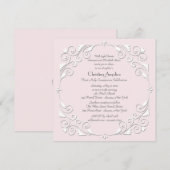 小さなハートのピンクの宗教的招待状 招待状 (正面/裏面)