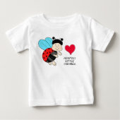 小さなハートのムシの少年 ベビーTシャツ (正面)