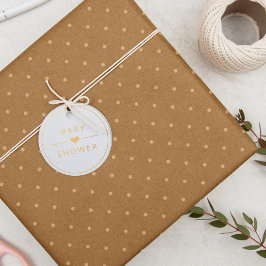 小さなハートティール（緑がかった色）水の色ベビーシャワーありがとう フェイバータグ