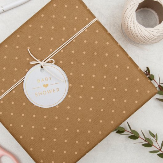 小さなハートティール(緑がかった色)水の色ベビーシャワーありがとう フェイバータグ