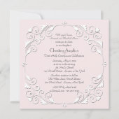 小さなハートピンク宗教招待状 招待状 (正面)