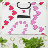 小さなハートピンク赤の愛 キッチンタオル (折り畳み)