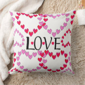 小さなハートピンク赤の愛 クッション (ブランケット)