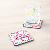 小さなハートピンク赤の愛 コースター (右側)