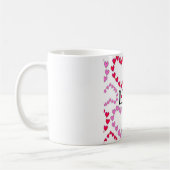 小さなハートピンク赤の愛 コーヒーマグカップ (左)