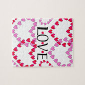 小さなハートピンク赤の愛 ジグソーパズル (横)