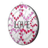 小さなハートピンク赤の愛 ダーツボード (正面右)