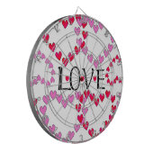 小さなハートピンク赤の愛 ダーツボード (正面左)