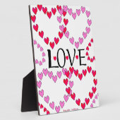 小さなハートピンク赤の愛 フォトプラーク (側面)