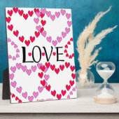 小さなハートピンク赤の愛 フォトプラーク (側面)