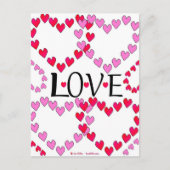 小さなハートピンク赤の愛 ポストカード (正面)