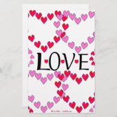 小さなハートピンク赤の愛 便箋 (正面/裏面)