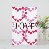 小さなハートピンク赤の愛 便箋 (スタンド正面)