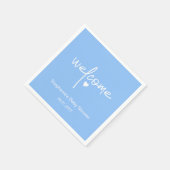 小さなハートブルー紙ナプキンスforボーイシャワー スタンダードカクテルナプキン (角)