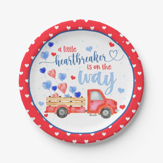 小さなハートブレーカーの赤ちゃんシャワープレート ペーパープレート (正面)