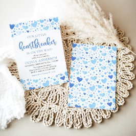 小さなハートブレーカーブルーバレンタインデーシャワー 招待状