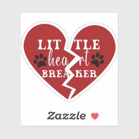 小さなハートブレーカー – 壊れたハートとポープリント シール (シート)