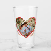 小さなハート写真の名前がある タンブラーグラス (正面)