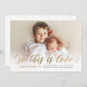 小さなハート、これはラブ・バース・アナウンス シーズンカード (正面/裏面)