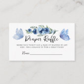 小さなバタフライブルーフローラおむつラッフル エンクロージャーカード (正面)