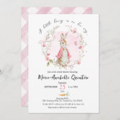 小さなバニーが彼女の方法ベビーシャワー招待状 招待状 (正面/裏面)