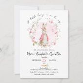 小さなバニーが彼女の方法ベビーシャワー招待状 招待状 (正面)