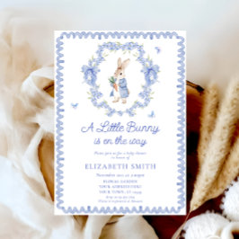 小さなバニーが男の子の赤ちゃんのシャワーを途中にある 招待状