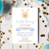 小さなバニーが行く!ブルーベビーシャワー 招待状