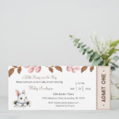 小さなバニーが途中にある招待状、ベビー 招待状 (スタンド正面)