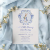 小さなバニーが途中のヴィンテージの赤ちゃんシャワー 招待状