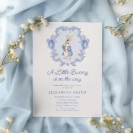 小さなバニーが途中のヴィンテージの赤ちゃんシャワー 招待状