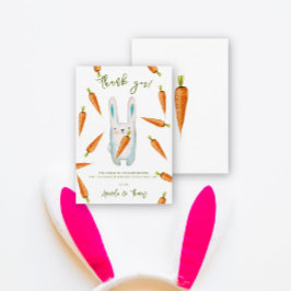 小さなバニーとニンジンの赤ちゃん感謝していシャワー- you サンキューカード