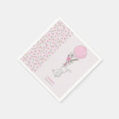 小さなバニーとバルーンピンクガーリーの赤ちゃんシャワー スタンダードカクテルナプキン (角)