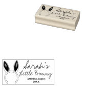 小さなバニーのウサギ耳パーソナライズされた赤ちゃんシャワー ラバースタンプ (押印)