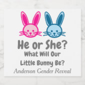 小さなバニーのジェンダーが明らかにする スパークリングワインラベル (シングルラベル)