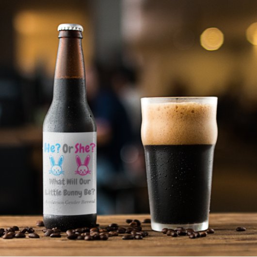 小さなバニーのジェンダーが明らかにする ビールラベル