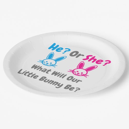小さなバニーのジェンダーが明らかにする ペーパープレート (アングル)