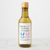 小さなバニーのジェンダーが明らかにする ワインラベル (正面)