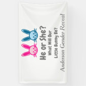 小さなバニーのジェンダーが明らかにする 横断幕 (縦)