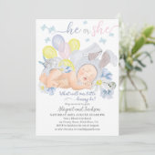 小さなバニーのジェンダーは招待を明らかにする。 invitati 招待状 (スタンド正面)